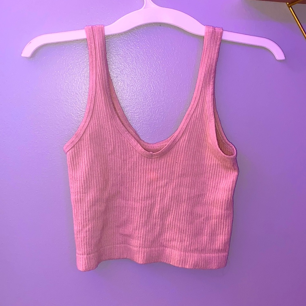 Urban Outfitters pink cropped tank top